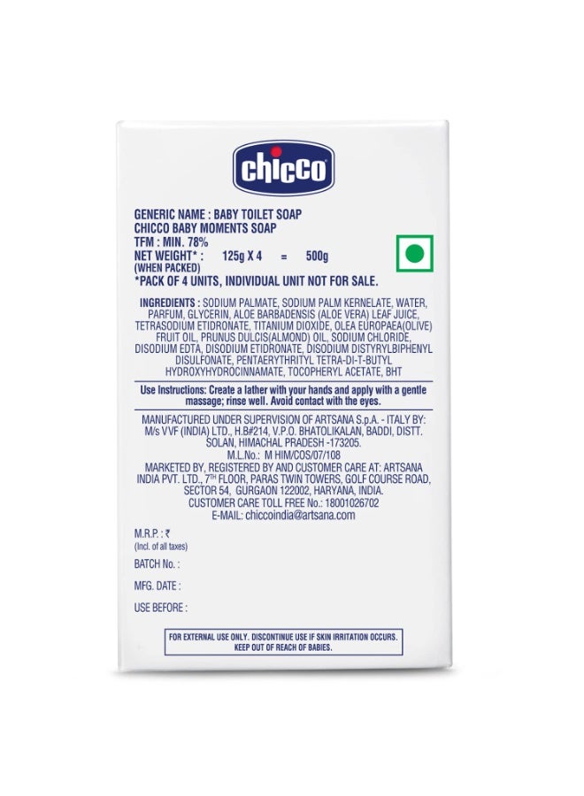شيكو Chicco Baby Moments Soap 125g Buy 3 Get 1 Free For Nourished & Moisturised Skin With Natural Care of Almond & Olive Oil - Image 5